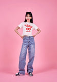 VARZAR(バザール) Twin Apple Heart Crop T-Shirts (2color)
