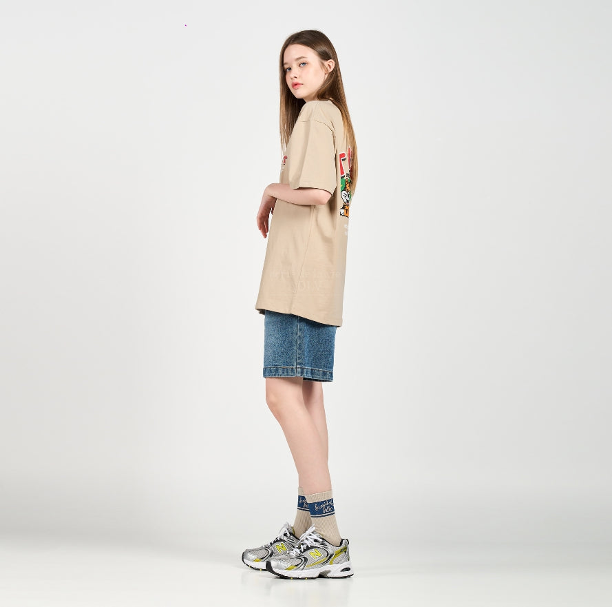 アクメドラビ(acme' de la vie) MOUNTAIN TIGER SHORT SLEEVE T-SHIRT BEIGE