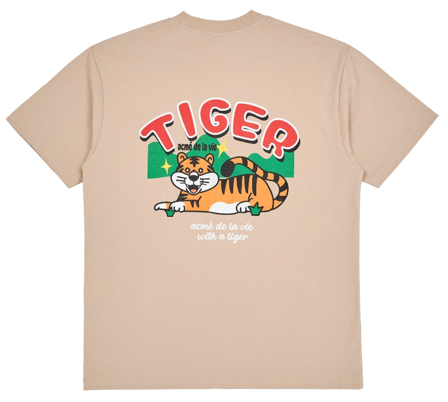 アクメドラビ(acme' de la vie) MOUNTAIN TIGER SHORT SLEEVE T-SHIRT BEIGE