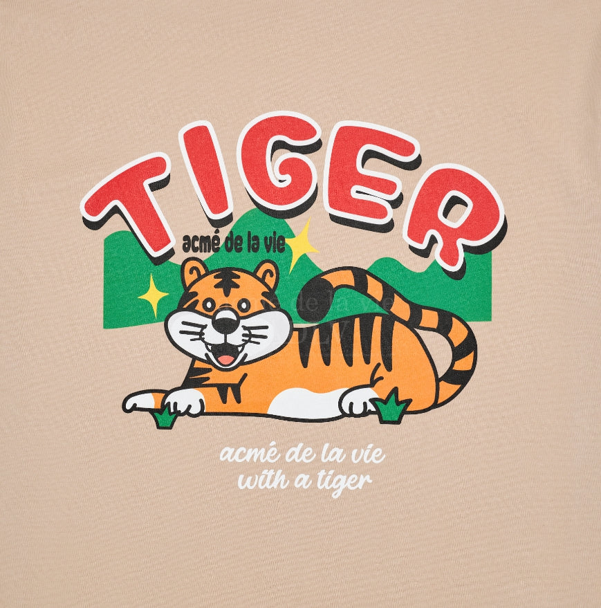 アクメドラビ(acme' de la vie) MOUNTAIN TIGER SHORT SLEEVE T-SHIRT BEIGE