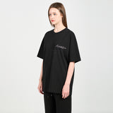 アクメドラビ(acme' de la vie) PEARL PRINTING LOGO SHORT SLEEVE T-SHIRT BLACK