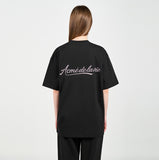 アクメドラビ(acme' de la vie) PEARL PRINTING LOGO SHORT SLEEVE T-SHIRT BLACK