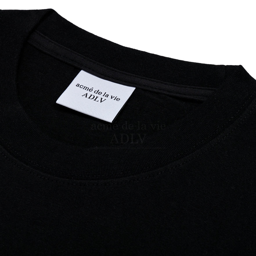 アクメドラビ(acme' de la vie) PEARL PRINTING LOGO SHORT SLEEVE T-SHIRT BLACK