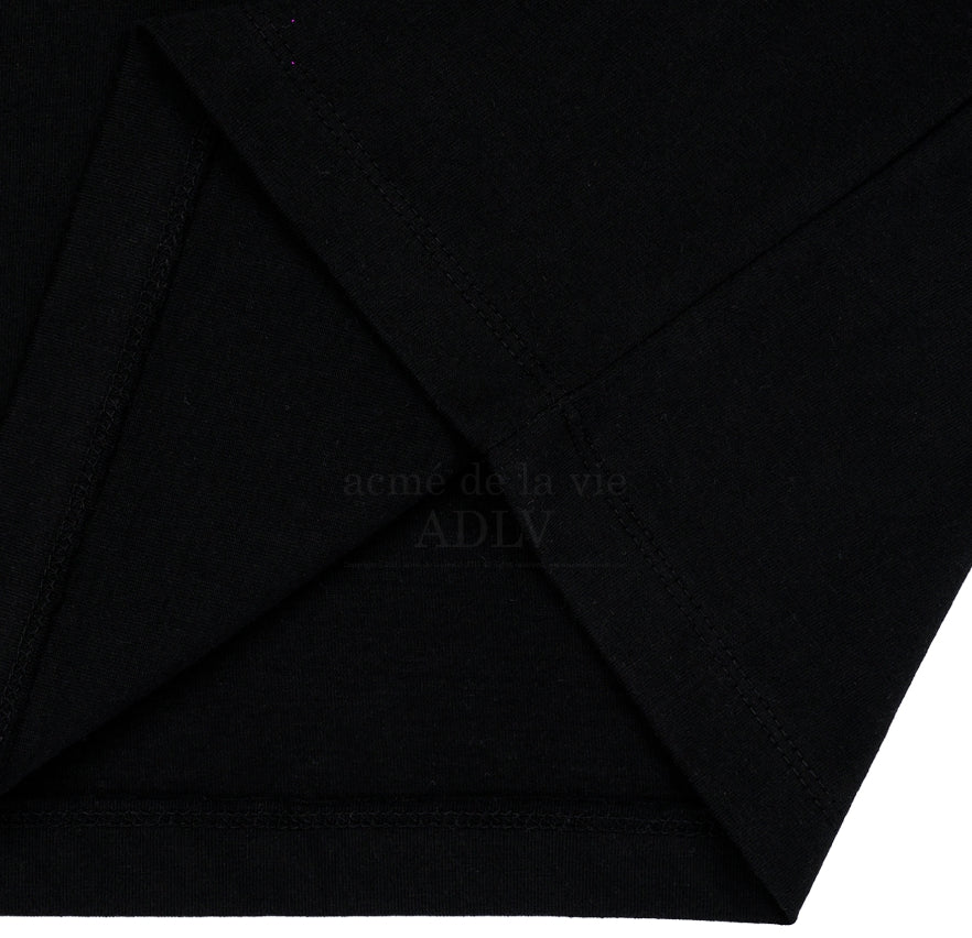 アクメドラビ(acme' de la vie) PEARL PRINTING LOGO SHORT SLEEVE T-SHIRT BLACK
