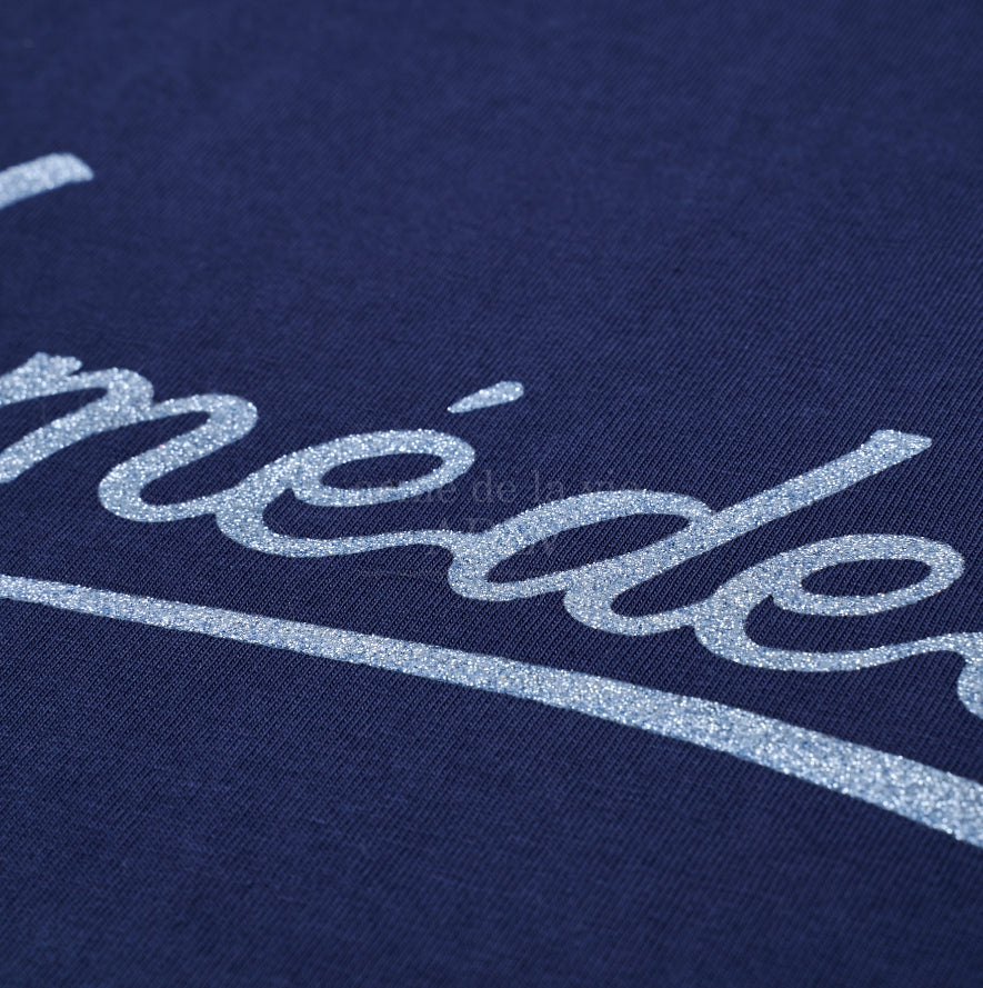 アクメドラビ(acme' de la vie) PEARL PRINTING LOGO SHORT SLEEVE T-SHIRT NAVY