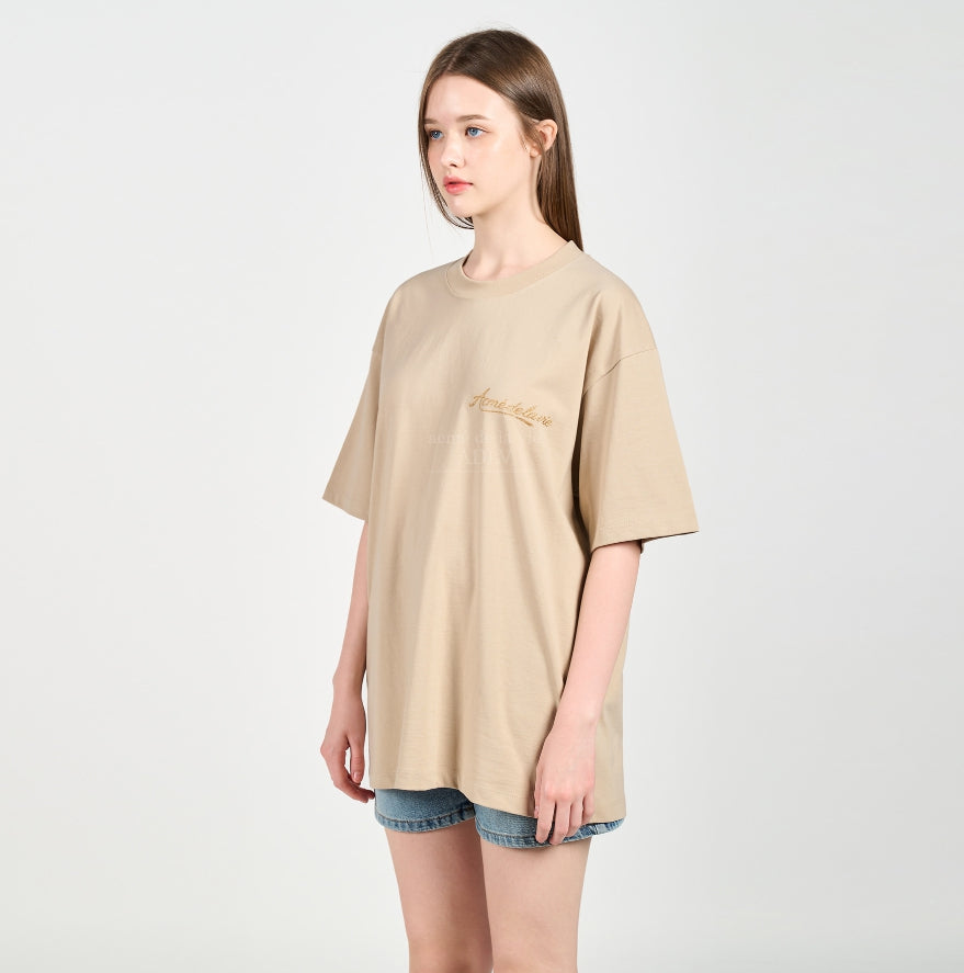 アクメドラビ(acme' de la vie) PEARL PRINTING LOGO SHORT SLEEVE T-SHIRT BEIGE