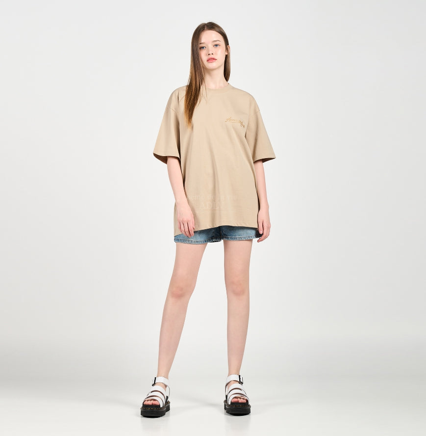 アクメドラビ(acme' de la vie) PEARL PRINTING LOGO SHORT SLEEVE T-SHIRT BEIGE