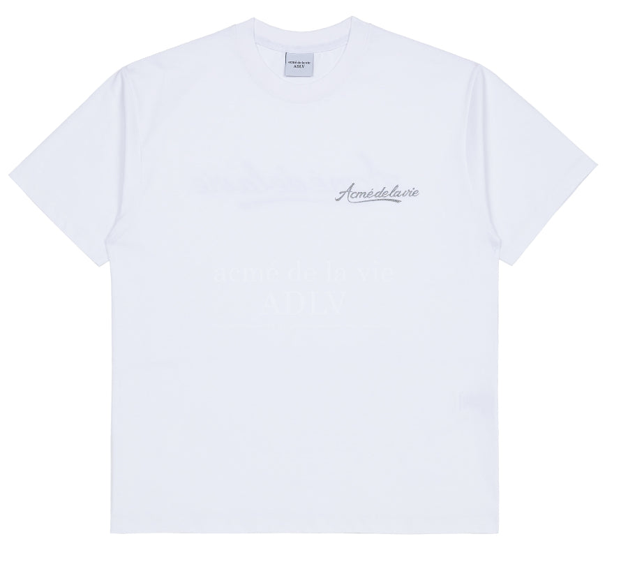 アクメドラビ(acme' de la vie) PEARL PRINTING LOGO SHORT SLEEVE T-SHIRT WHITE