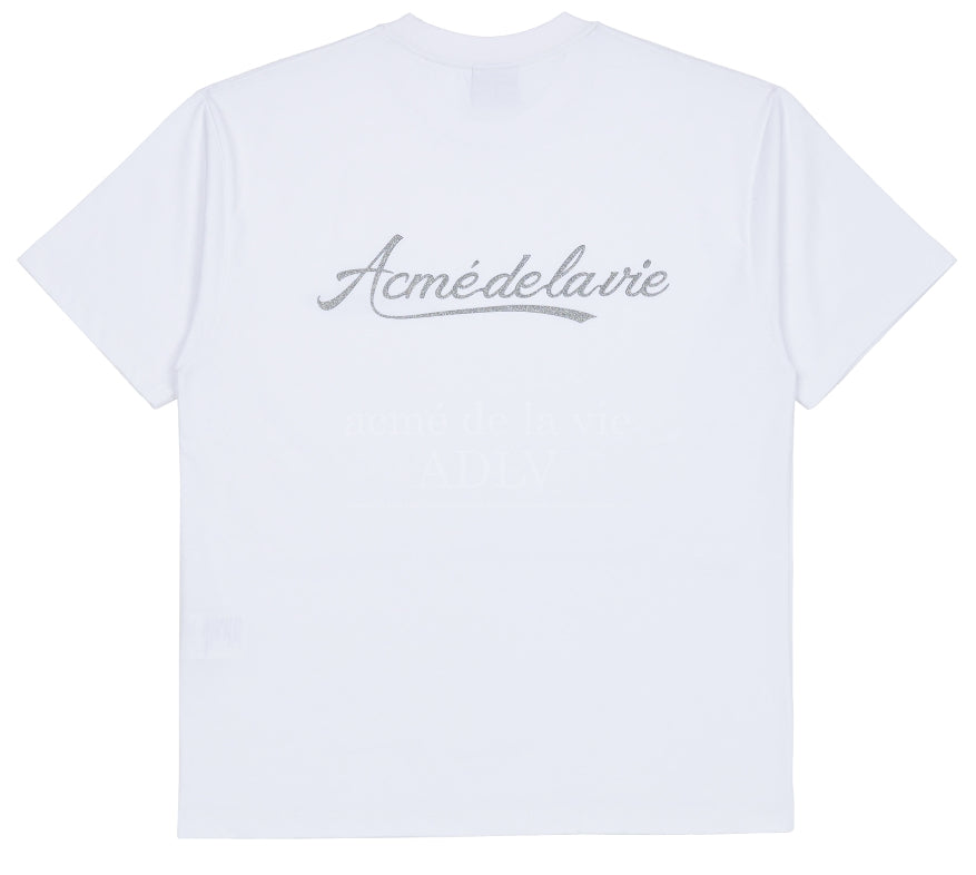 アクメドラビ(acme' de la vie) PEARL PRINTING LOGO SHORT SLEEVE T-SHIRT WHITE