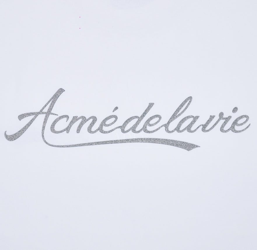 アクメドラビ(acme' de la vie) PEARL PRINTING LOGO SHORT SLEEVE T-SHIRT WHITE