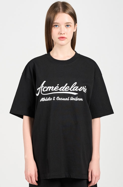 アクメドラビ(acme' de la vie) GEL PRINTING LOGO SHORT SLEEVE T-SHIRT BLACK