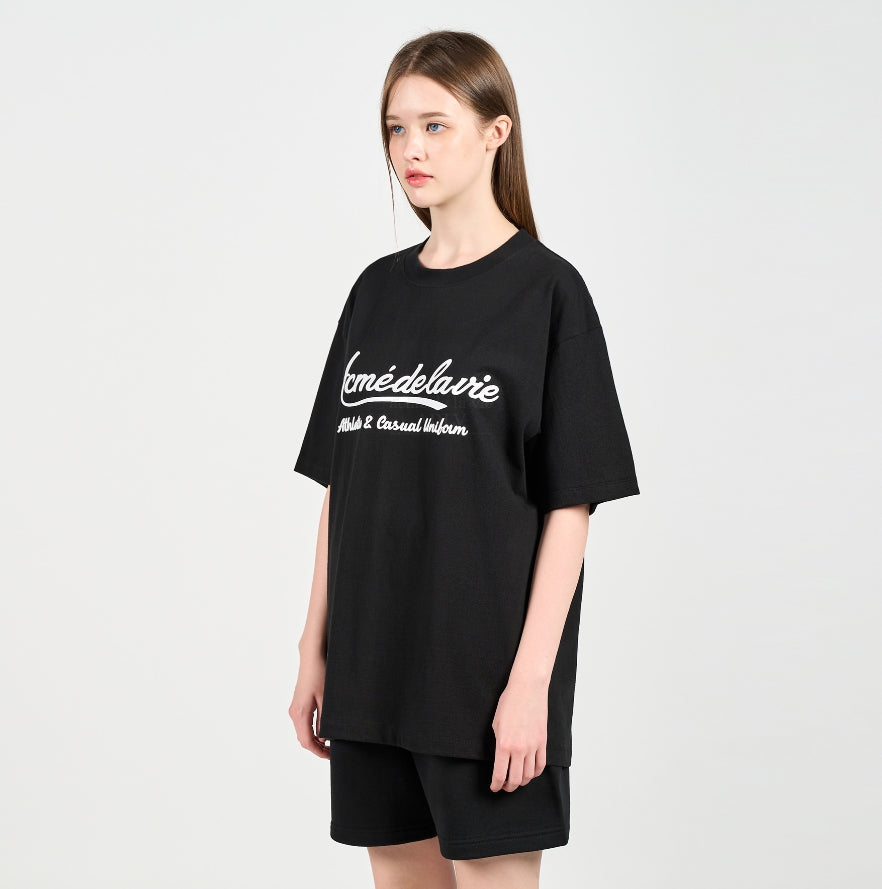 アクメドラビ(acme' de la vie) GEL PRINTING LOGO SHORT SLEEVE T-SHIRT BLACK