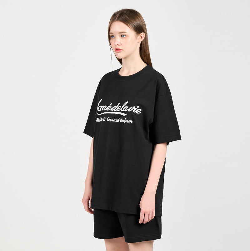 アクメドラビ(acme' de la vie) GEL PRINTING LOGO SHORT SLEEVE T-SHIRT BLACK