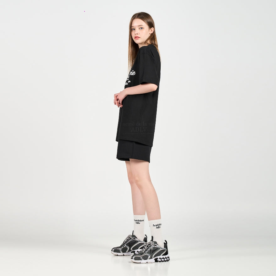 アクメドラビ(acme' de la vie) GEL PRINTING LOGO SHORT SLEEVE T-SHIRT BLACK