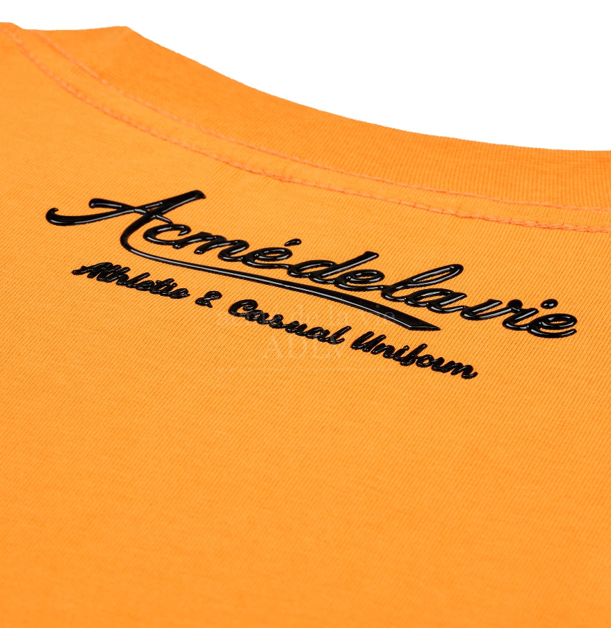 アクメドラビ(acme' de la vie) GEL PRINTING LOGO SHORT SLEEVE T-SHIRT ORANGE