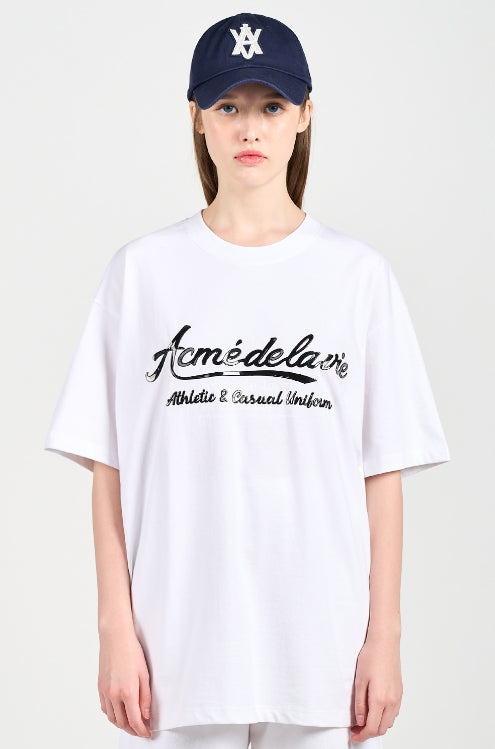 アクメドラビ(acme' de la vie) GEL PRINTING LOGO SHORT SLEEVE T-SHIRT WHITE
