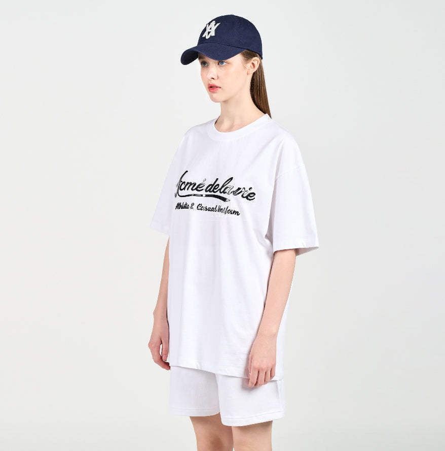 アクメドラビ(acme' de la vie) GEL PRINTING LOGO SHORT SLEEVE T-SHIRT WHITE