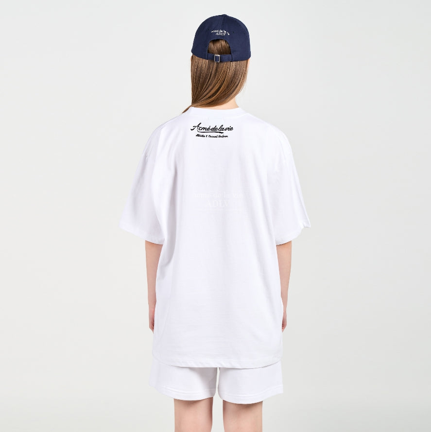 アクメドラビ(acme' de la vie) GEL PRINTING LOGO SHORT SLEEVE T-SHIRT WHITE