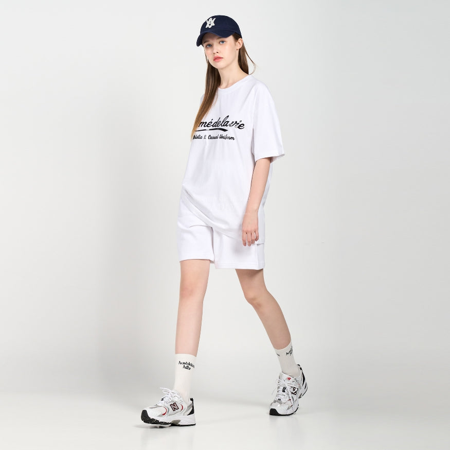アクメドラビ(acme' de la vie) GEL PRINTING LOGO SHORT SLEEVE T-SHIRT WHITE