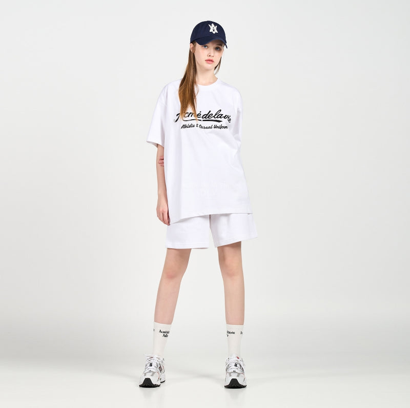 アクメドラビ(acme' de la vie) GEL PRINTING LOGO SHORT SLEEVE T-SHIRT WHITE