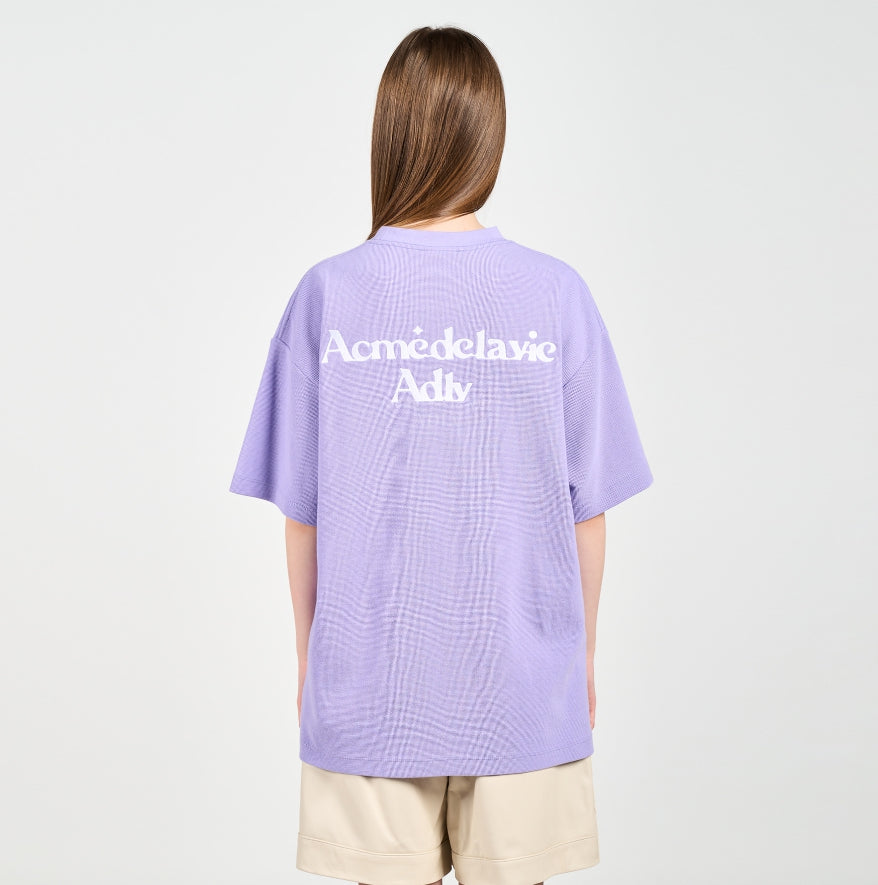 アクメドラビ(acme' de la vie) ROUNDING LOGO WAFFLE SHORT SLEEVE T-SHIRT LIGHT PURPLE