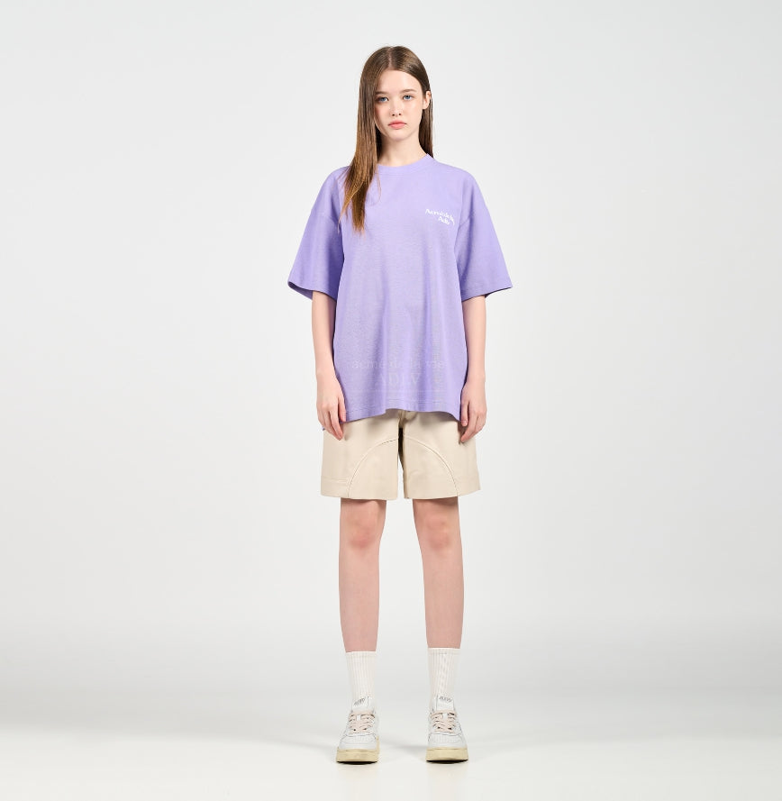 アクメドラビ(acme' de la vie) ROUNDING LOGO WAFFLE SHORT SLEEVE T-SHIRT LIGHT PURPLE