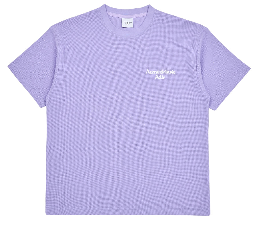 アクメドラビ(acme' de la vie) ROUNDING LOGO WAFFLE SHORT SLEEVE T-SHIRT LIGHT PURPLE