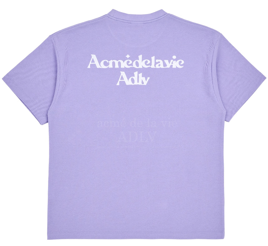 アクメドラビ(acme' de la vie) ROUNDING LOGO WAFFLE SHORT SLEEVE T-SHIRT LIGHT PURPLE