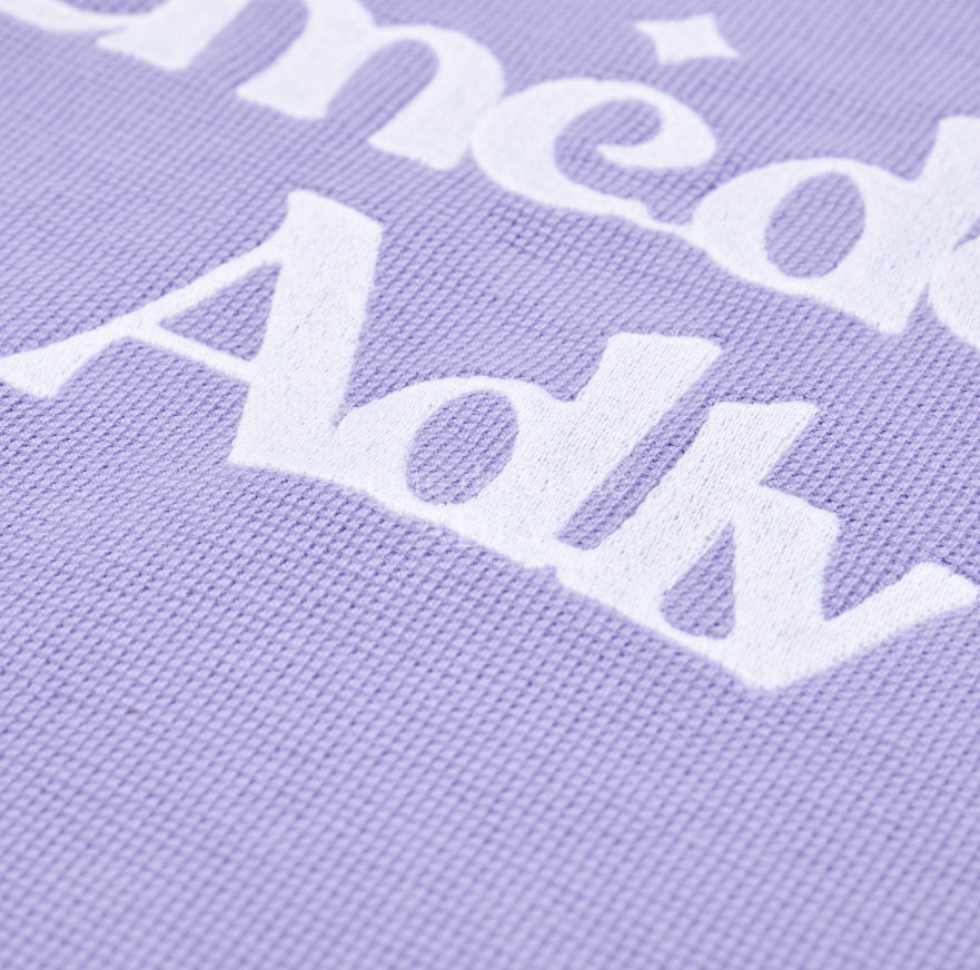 アクメドラビ(acme' de la vie) ROUNDING LOGO WAFFLE SHORT SLEEVE T-SHIRT LIGHT PURPLE