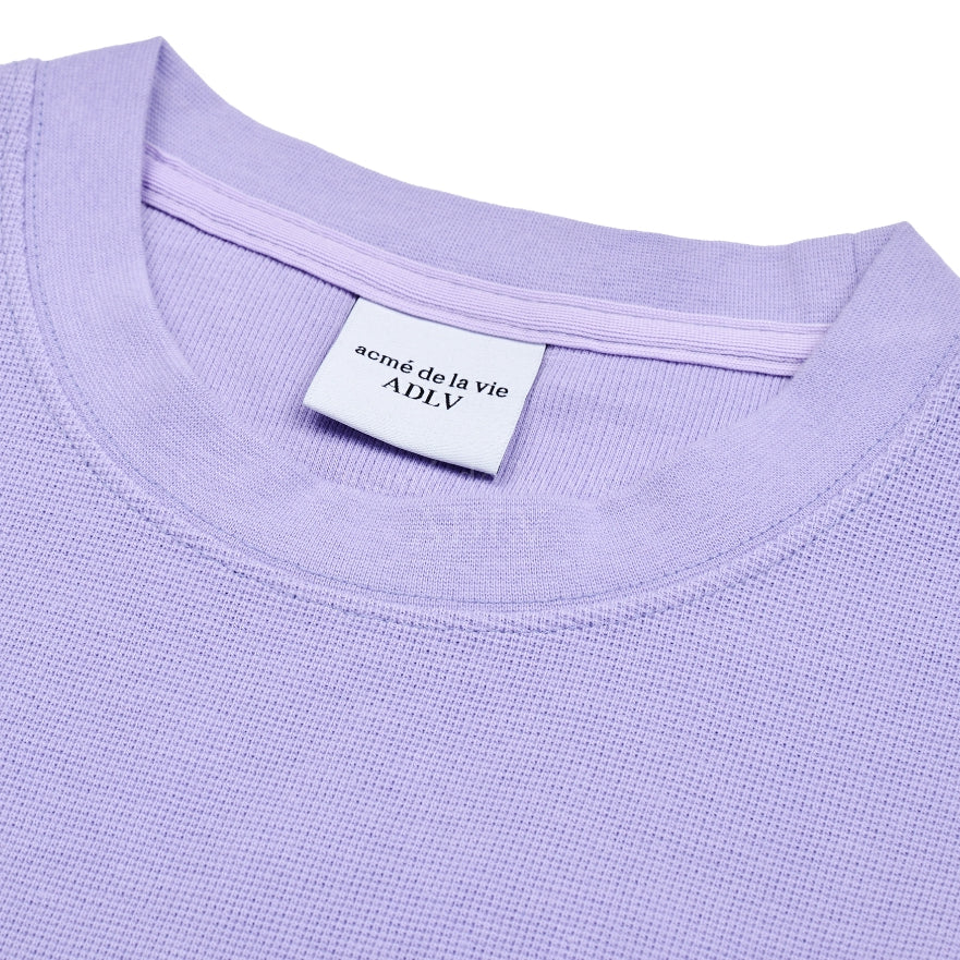アクメドラビ(acme' de la vie) ROUNDING LOGO WAFFLE SHORT SLEEVE T-SHIRT LIGHT PURPLE