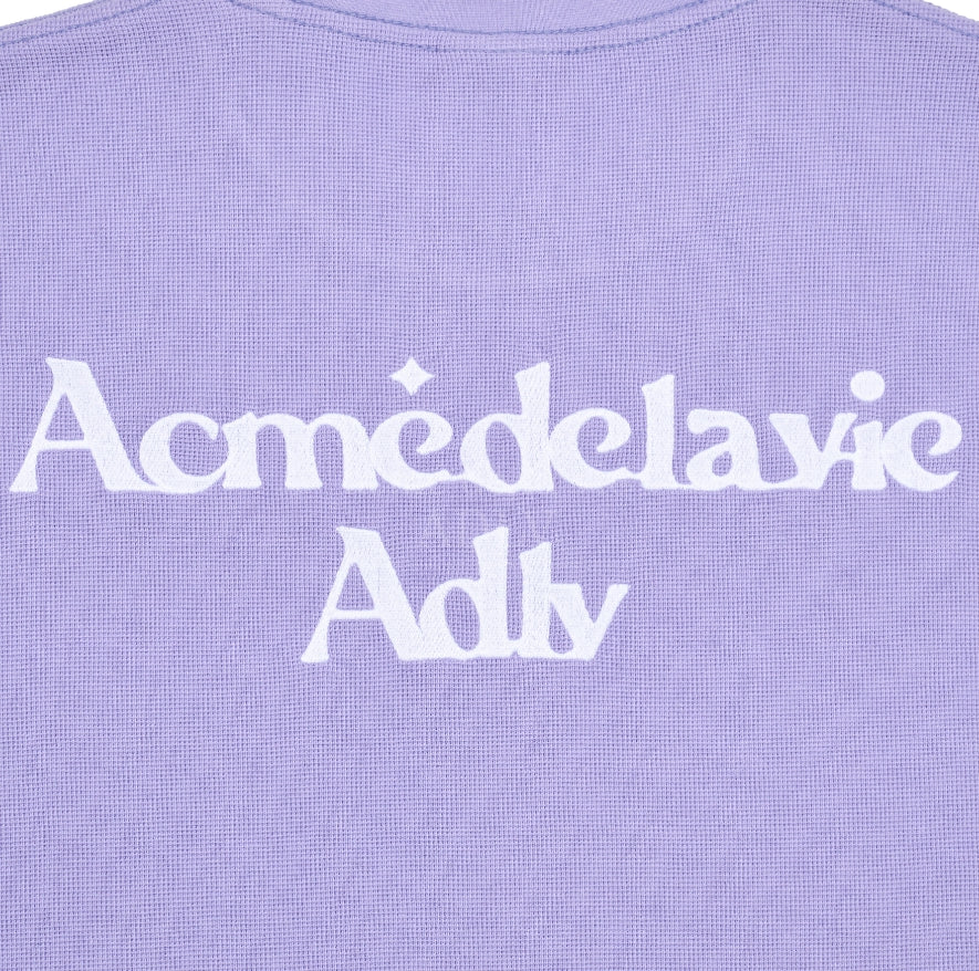 アクメドラビ(acme' de la vie) ROUNDING LOGO WAFFLE SHORT SLEEVE T-SHIRT LIGHT PURPLE