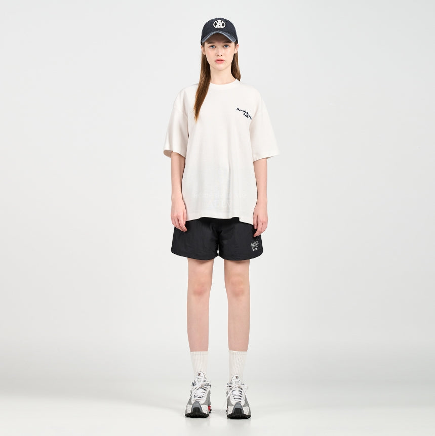 アクメドラビ(acme' de la vie) ROUNDING LOGO WAFFLE SHORT SLEEVE T-SHIRT WHITE