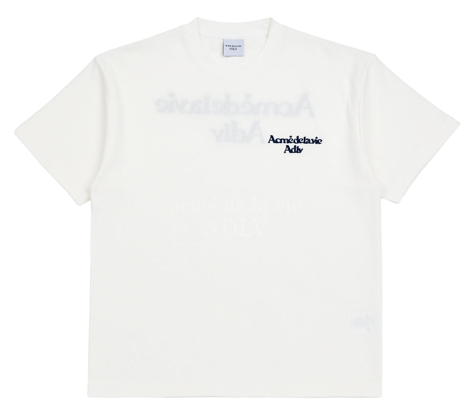 アクメドラビ(acme' de la vie) ROUNDING LOGO WAFFLE SHORT SLEEVE T-SHIRT WHITE