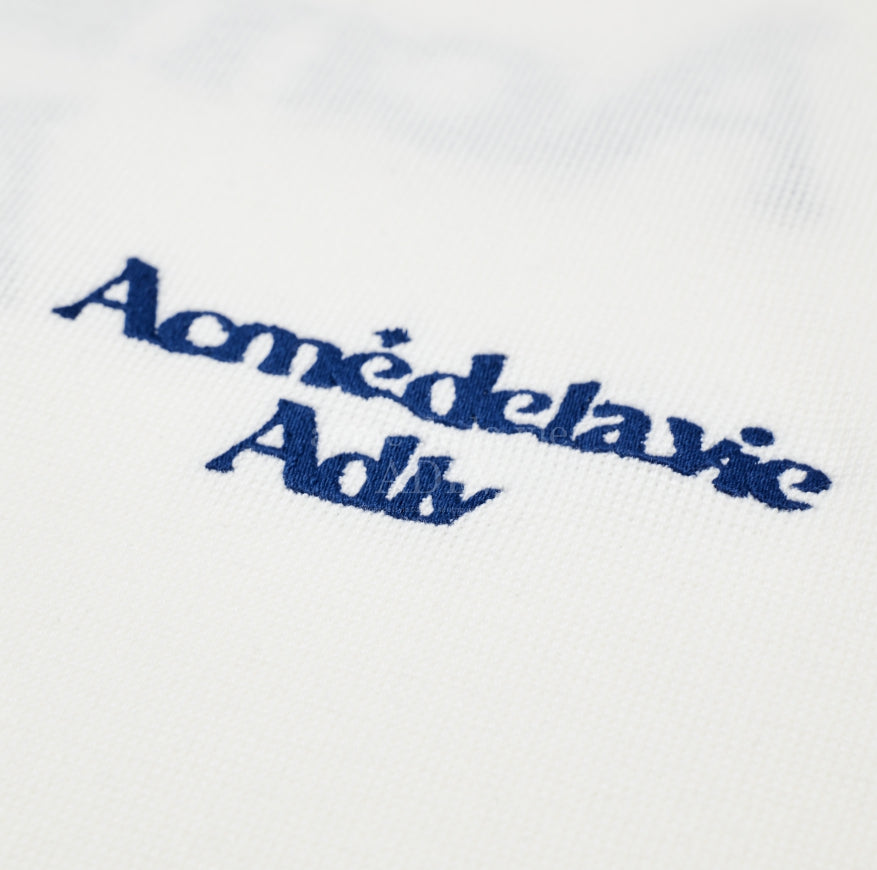 アクメドラビ(acme' de la vie) ROUNDING LOGO WAFFLE SHORT SLEEVE T-SHIRT WHITE