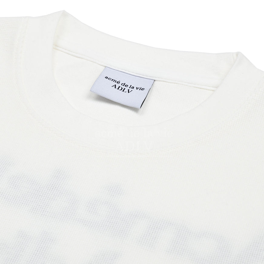 アクメドラビ(acme' de la vie) ROUNDING LOGO WAFFLE SHORT SLEEVE T-SHIRT WHITE