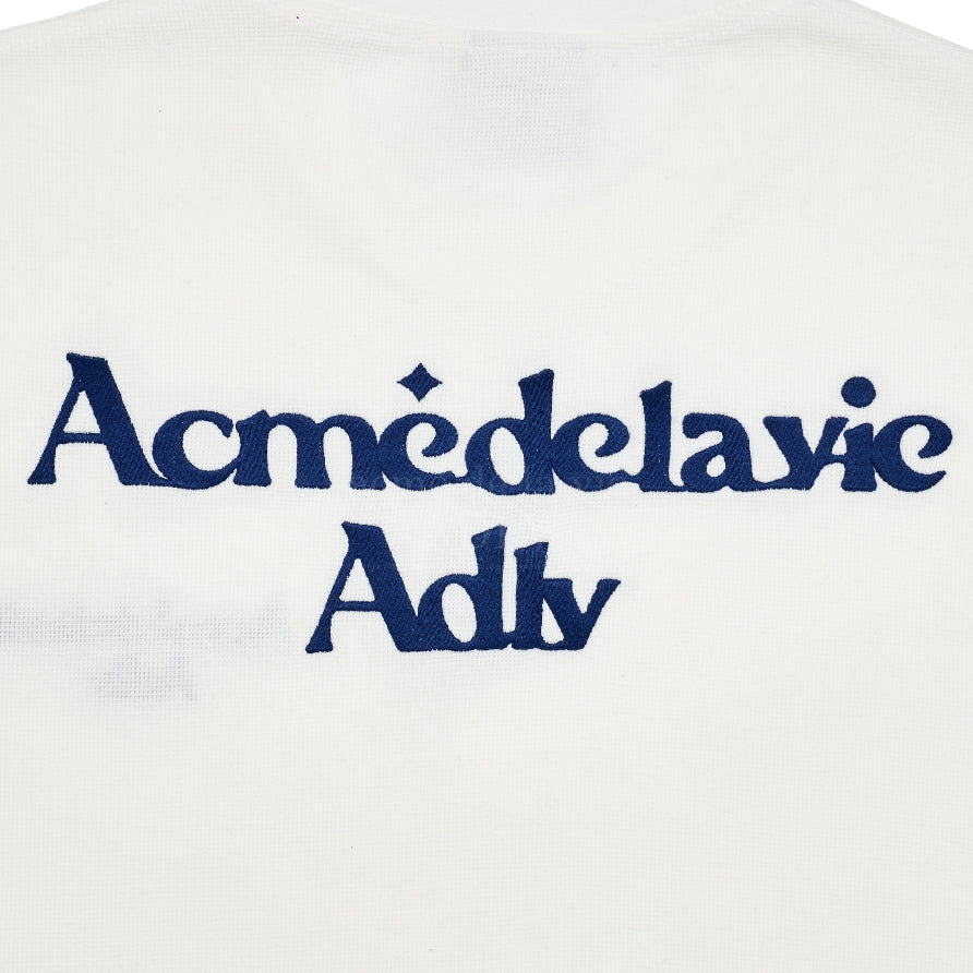 アクメドラビ(acme' de la vie) ROUNDING LOGO WAFFLE SHORT SLEEVE T-SHIRT WHITE