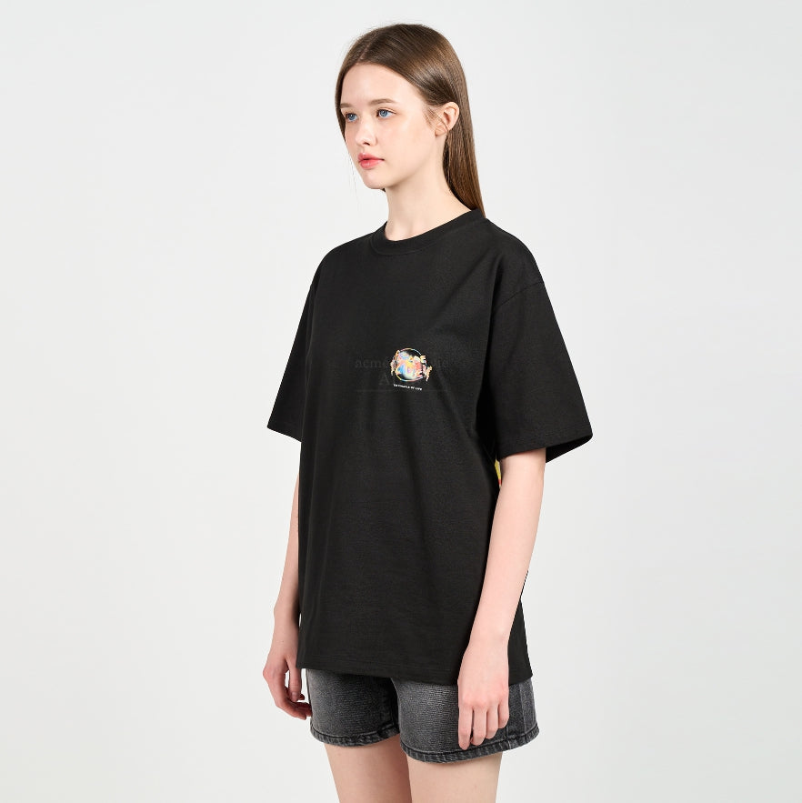 アクメドラビ(acme' de la vie) GRADATION CRAYON LOGO SHORT SLEEVE T-SHIRT BLACK