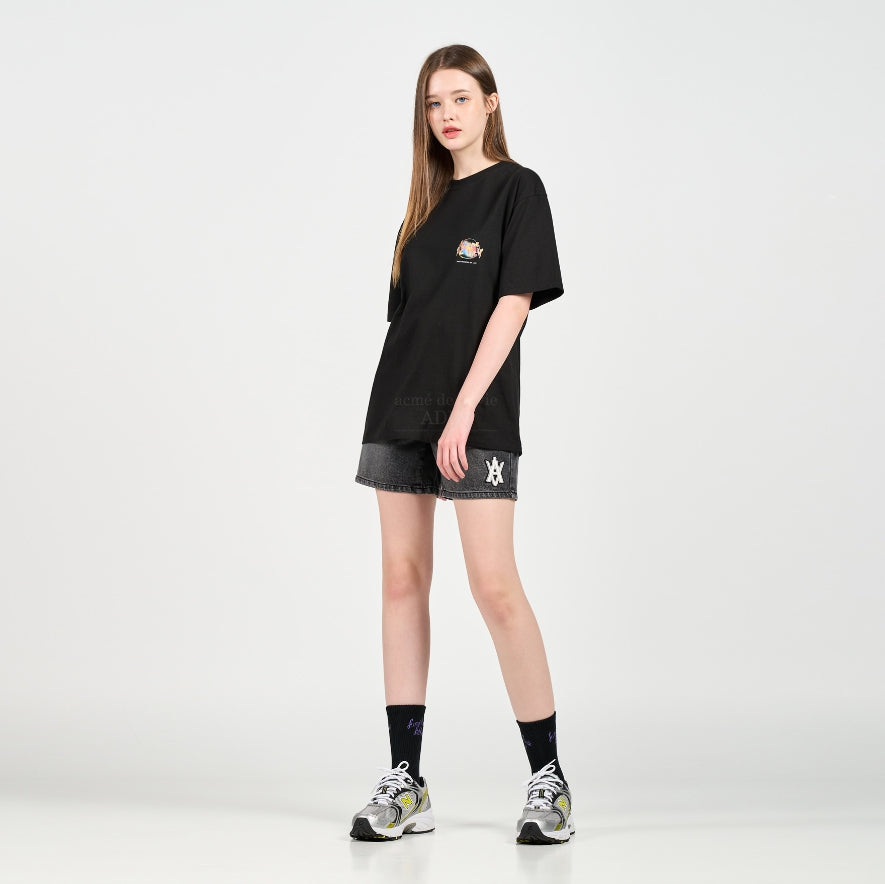 アクメドラビ(acme' de la vie) GRADATION CRAYON LOGO SHORT SLEEVE T-SHIRT BLACK