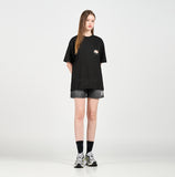 アクメドラビ(acme' de la vie) GRADATION CRAYON LOGO SHORT SLEEVE T-SHIRT BLACK