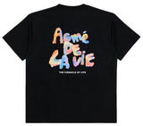 アクメドラビ(acme' de la vie) GRADATION CRAYON LOGO SHORT SLEEVE T-SHIRT BLACK