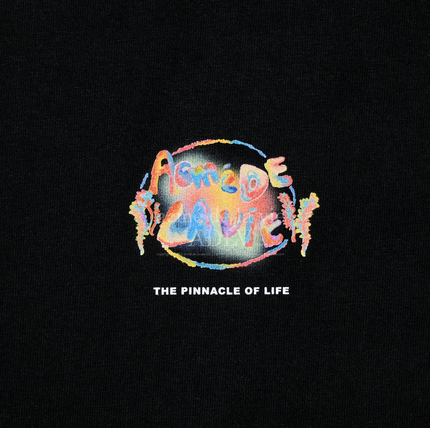 アクメドラビ(acme' de la vie) GRADATION CRAYON LOGO SHORT SLEEVE T-SHIRT BLACK