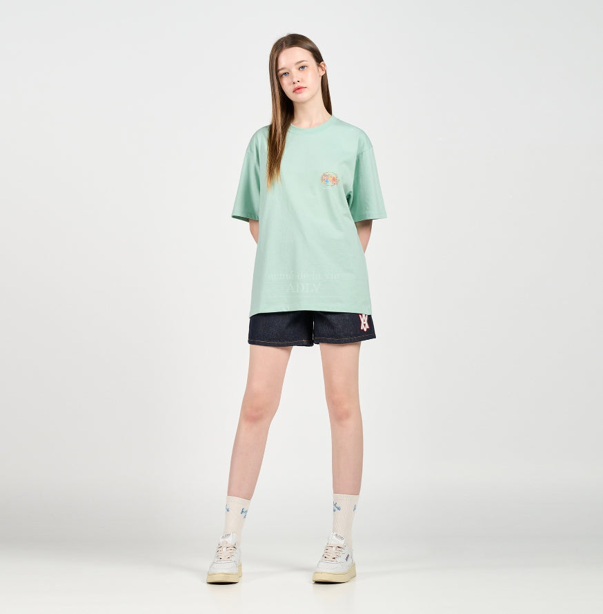 アクメドラビ(acme' de la vie) GRADATION CRAYON LOGO SHORT SLEEVE T-SHIRT MINT