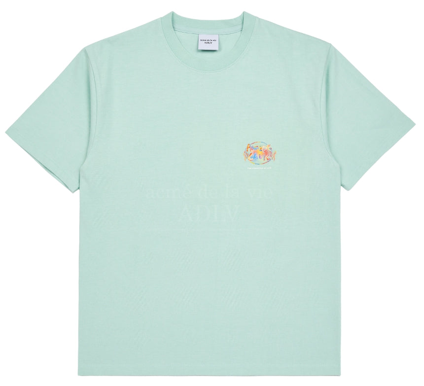アクメドラビ(acme' de la vie) GRADATION CRAYON LOGO SHORT SLEEVE T-SHIRT MINT