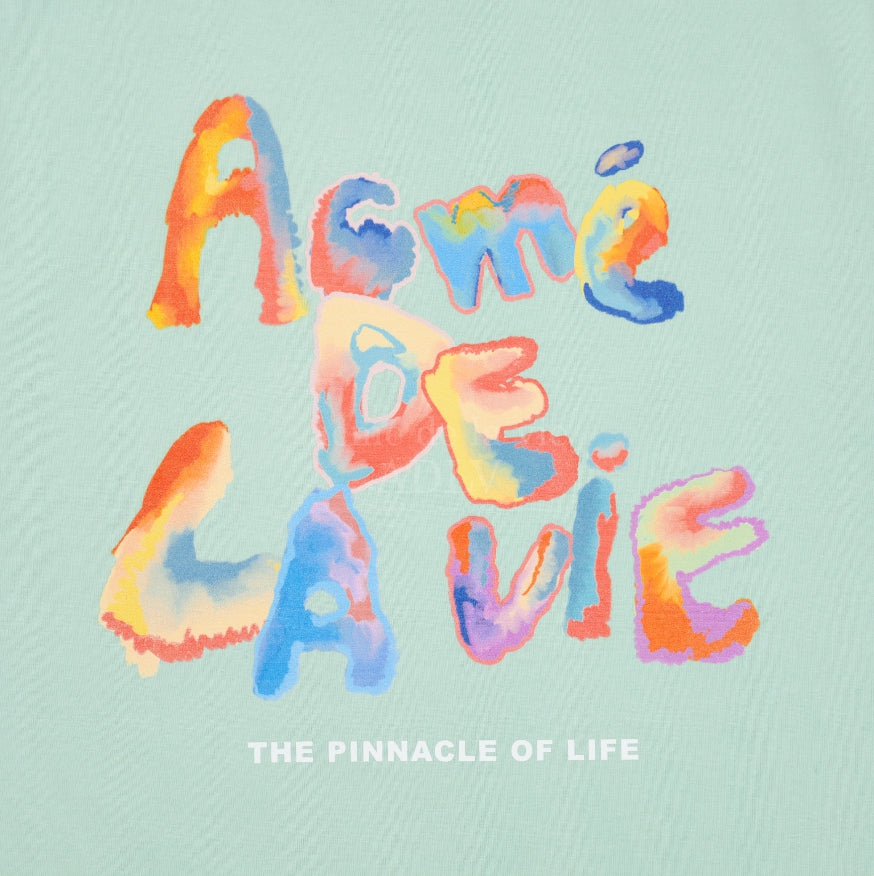 アクメドラビ(acme' de la vie) GRADATION CRAYON LOGO SHORT SLEEVE T-SHIRT MINT