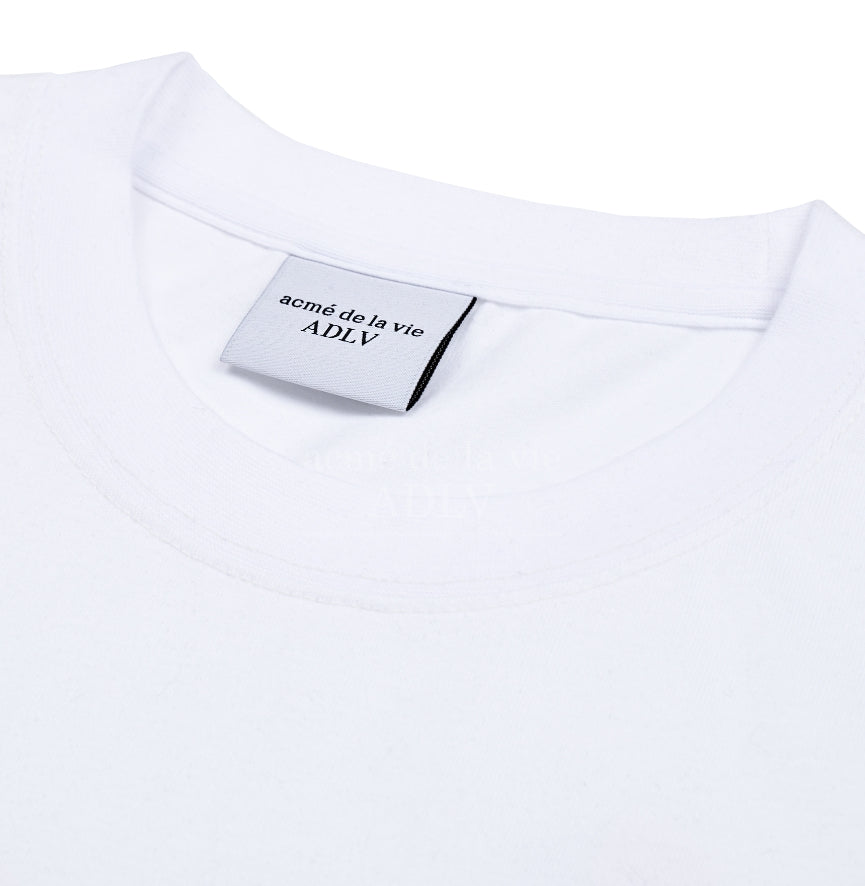 アクメドラビ(acme' de la vie) GRADATION CRAYON LOGO SHORT SLEEVE T-SHIRT WHITE