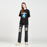 アクメドラビ(acme' de la vie) BLUE TEDDY BEAR SHORT SLEEVE T-SHIRT BLACK