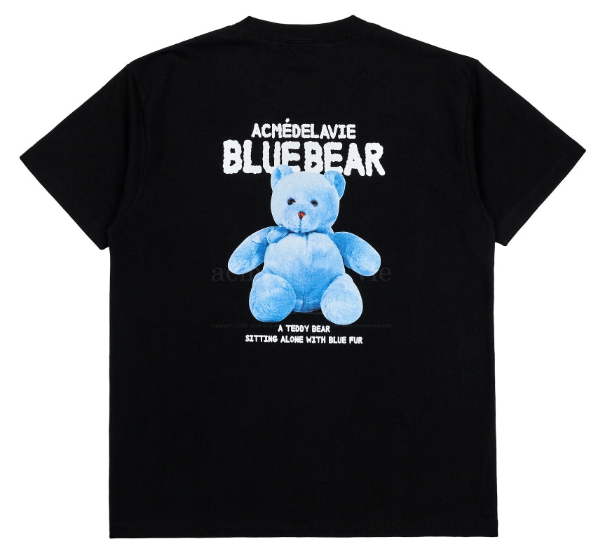 アクメドラビ(acme' de la vie) BLUE TEDDY BEAR SHORT SLEEVE T-SHIRT BLACK