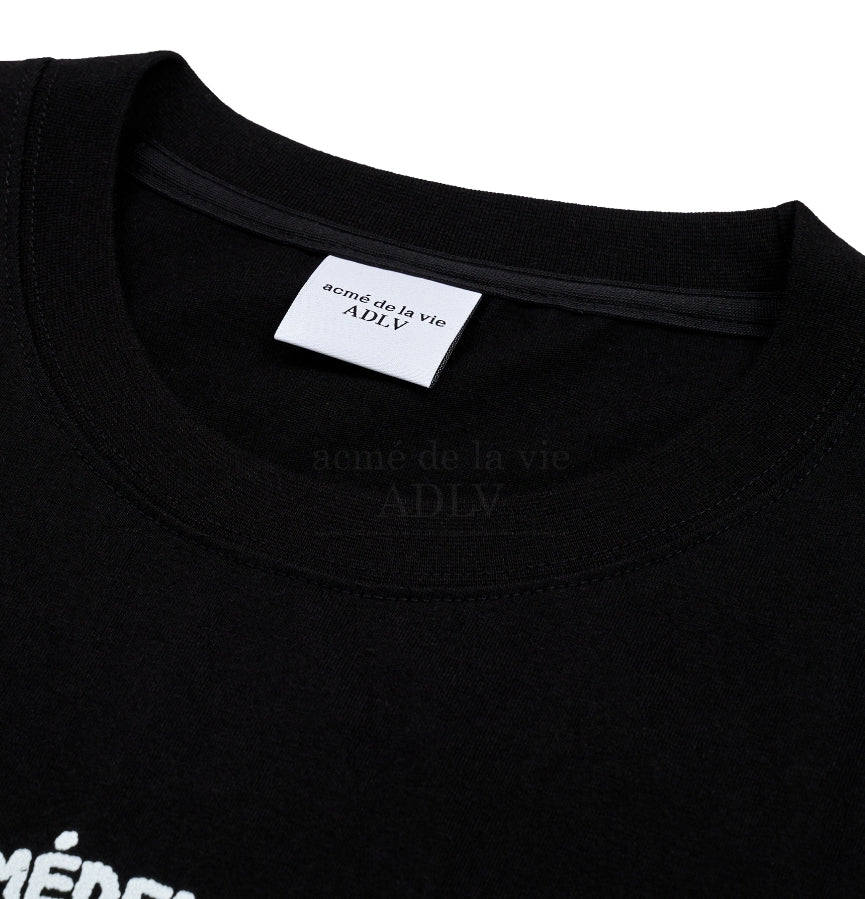 アクメドラビ(acme' de la vie) BLUE TEDDY BEAR SHORT SLEEVE T-SHIRT BLACK