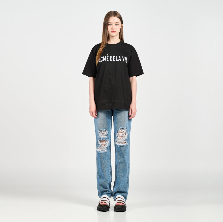 アクメドラビ(acme' de la vie) 3D CHROME LOGO SHORT SLEEVE T-SHIRT BLACK