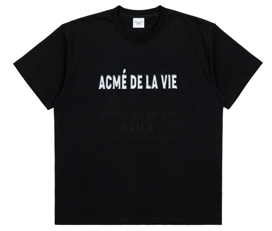 アクメドラビ(acme' de la vie) 3D CHROME LOGO SHORT SLEEVE T-SHIRT BLACK